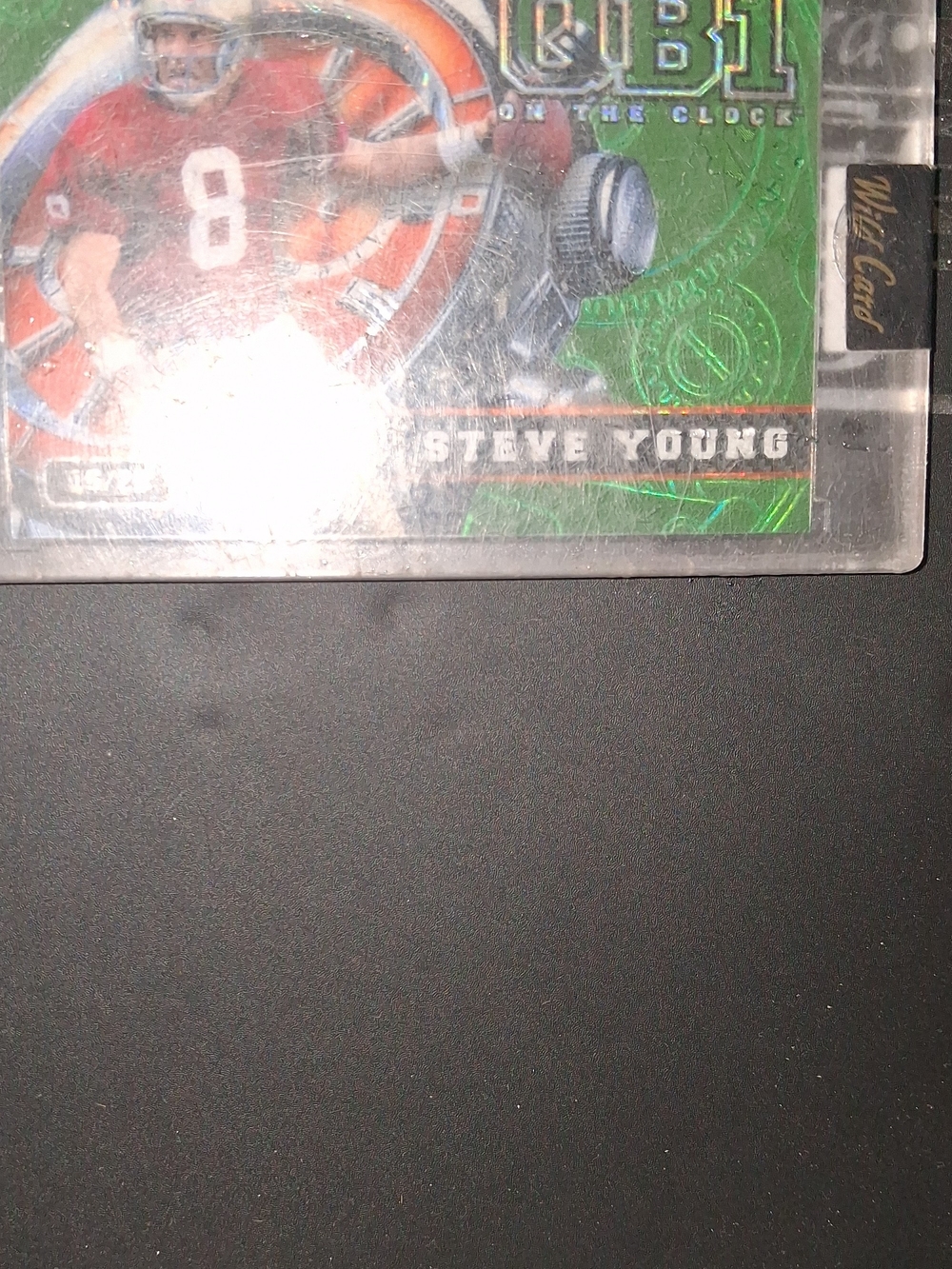 Steve Young Football Trading Card - Green Holographic Design